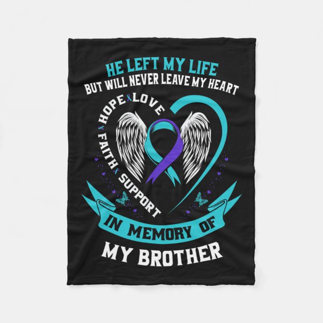 And Purple In Memory Of My Brother Suicide Awarene Fleece Blanket (Front)