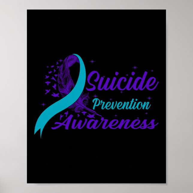 And Purple Ribbon Semicolon Suicide Prevention Awa Poster (Front)