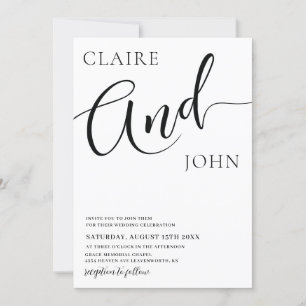 And Script Wedding Invitation