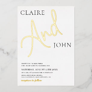 And Script Wedding Invitation