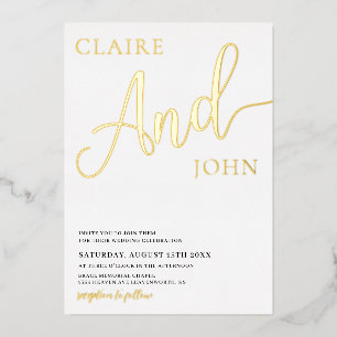 And Script Wedding Invitation