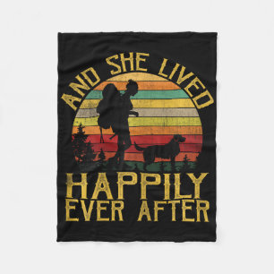 And She Lived Happily Ever After Camping Hiking Do Fleece Blanket