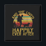And She Lived Happily Ever After Camping Hiking Do Magnet<br><div class="desc">And She Lived Happily Ever After Camping Hiking Dog Lady Tee</div>
