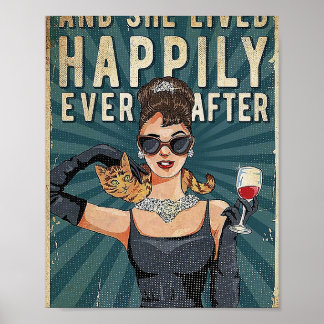 And She Lived Happily Ever After Cats Poster
