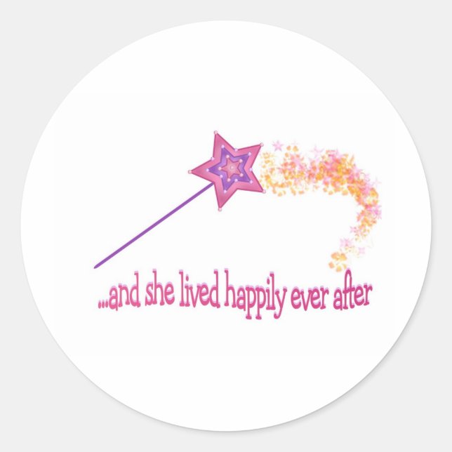 And She Lived Happily Ever After Classic Round Sticker (Front)
