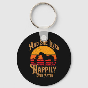 And She Lived Happily Ever After-retro Horse Lover Keychain