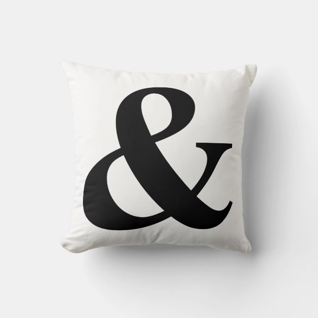 & And Sign Ampersand Logogram Symbol Icon Shortcut Throw Pillow (Front)