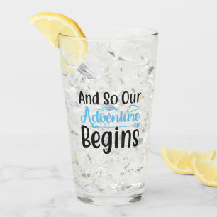 And So Our Adventure Begins   Newlywed Gift Glass