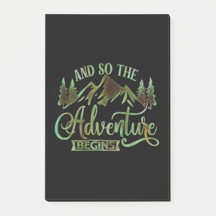 And So The Adventure Begins, funny adventurer Post-it Notes