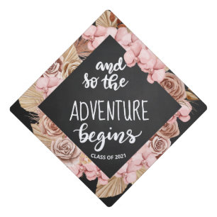 And So The Adventure Begins Handwritten Script Gra Graduation Cap Topper