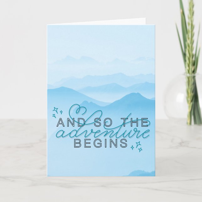 “And so the Adventure Begins” Inspirational Quote Card (Front)