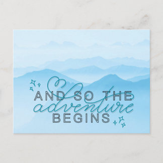 “And so the Adventure Begins” Inspirational Quote Postcard