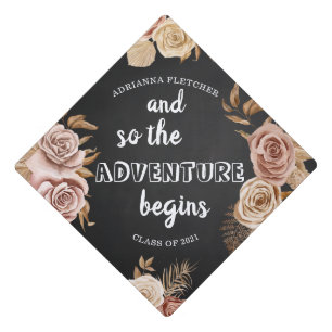 And So The Adventure Begins Script Graduation Cap Topper