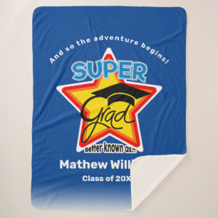 And So The Adventure Begins-Super Grad-Editable Sherpa Blanket