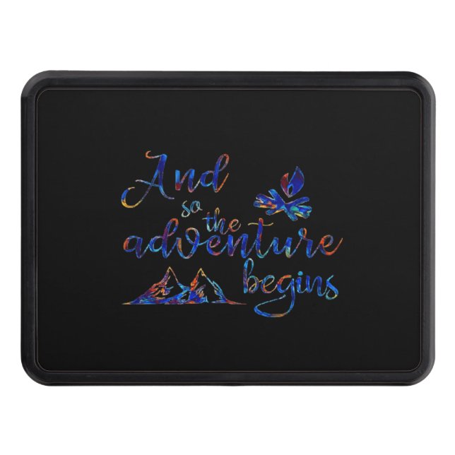 And so, the adventure begins trailer hitch cover (Front)