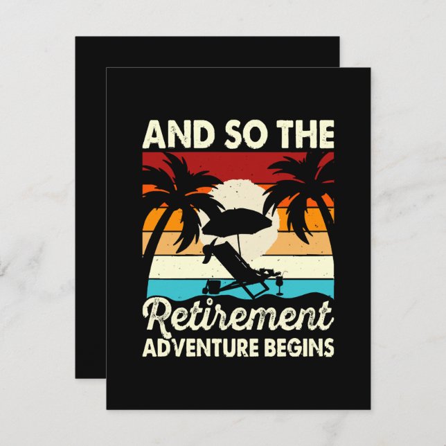 And So The Retirement Adventure Begins Enclosure Card (Front/Back)