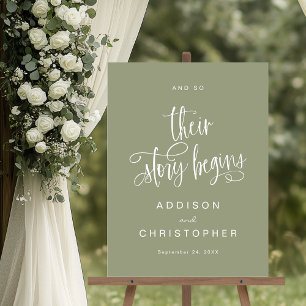 And So Their Story Begins Script Wedding Welcome Acrylic Sign