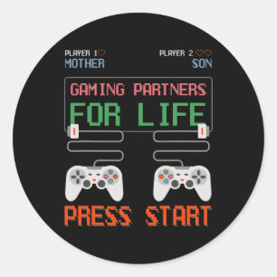 And Son Gaming Partners For Life Video Game Gamer Classic Round Sticker