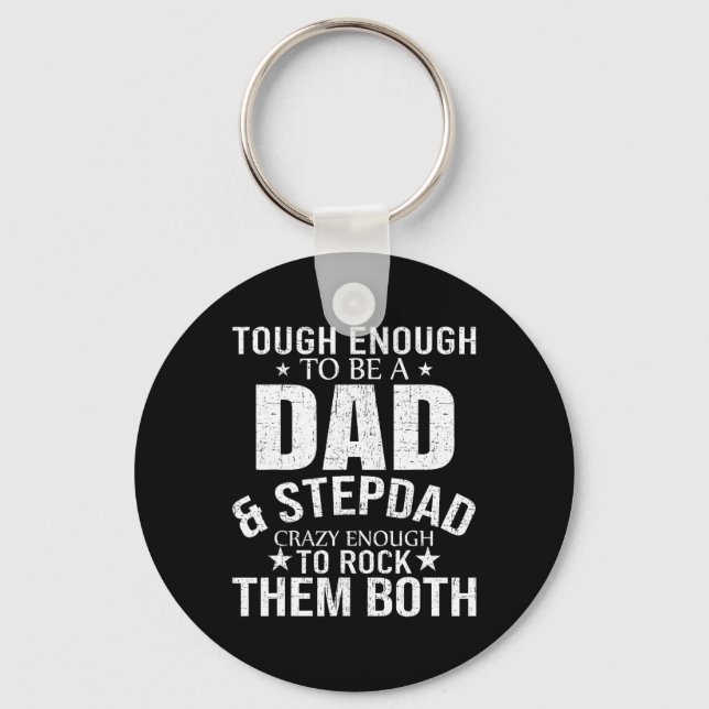 And Stepdad Fathers Day Stepdad Step Dad  Keychain (Front)