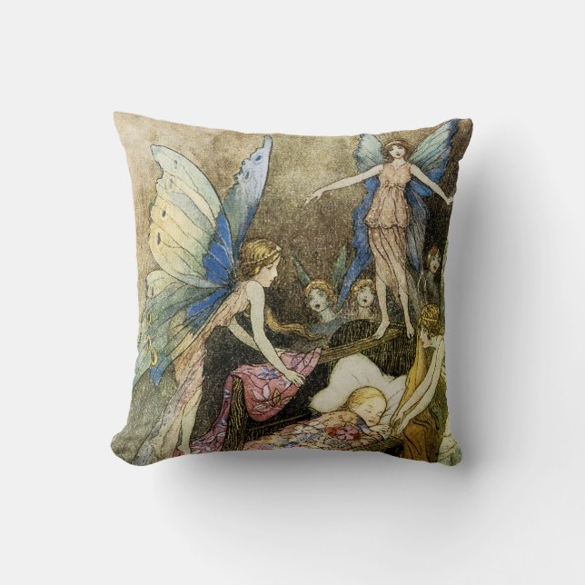 And, Sweetly Singing Round Thy Bed Throw Pillow (Front)