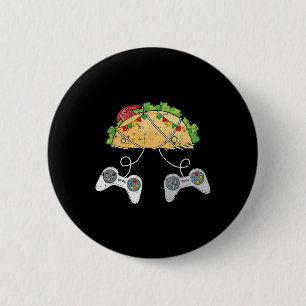 And Tacos Cinco De Mayo Video-game Mexican Food Ga 2 Inch Round Button