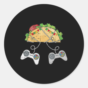 And Tacos Cinco De Mayo Video-game Mexican Food Ga Classic Round Sticker