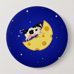 And the Cow Jumped Over the Cheese Moon 4 Inch Round Button