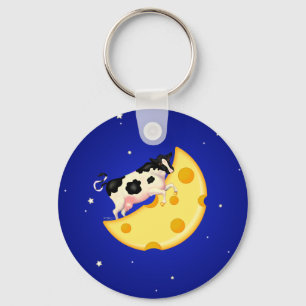 And the Cow Jumped Over the Cheese Moon Keychain