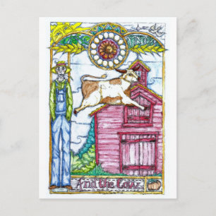 And The Cow Postcard