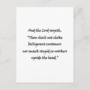 And the Lord sayeth Postcard