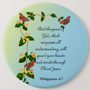 And the peace of God which surpasses Bible verse 6 Inch Round Button