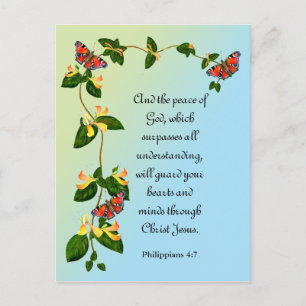 And the peace of God which surpasses Bible verse Postcard