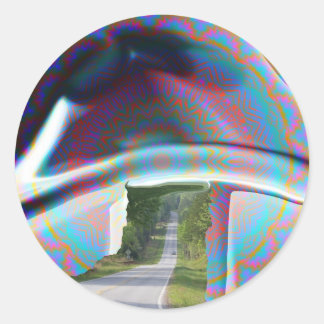 AND THE ROAD GOES ON FOREVER.jpg Classic Round Sticker