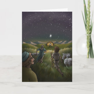 And The Shepherds Came to See Baby Jesus. Card