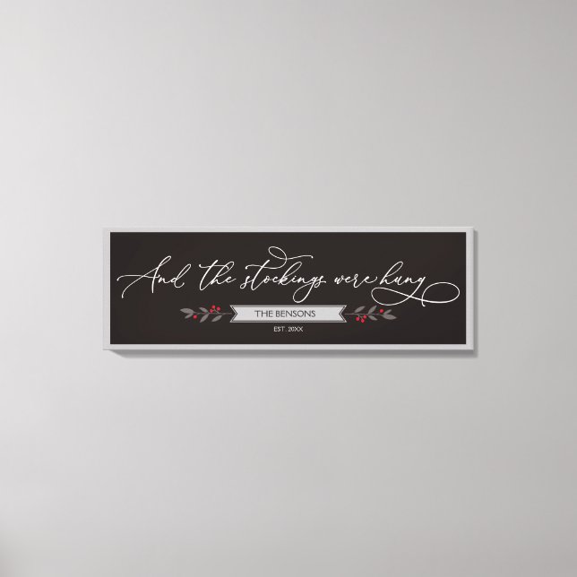 And the stockings were hung - Large Christmas SVG Canvas Print (Front)