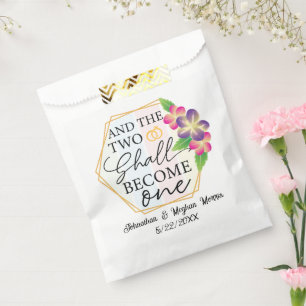 And the two shall become one engagement party favour bag