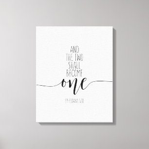 And The Two Shall Become One, Ephesians 5:31 Canvas Print