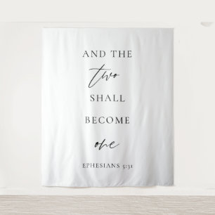 And The Two Shall Become One Wedding Backdrop Tapestry