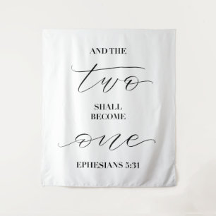 and the two shall become one — wedding tapestry
