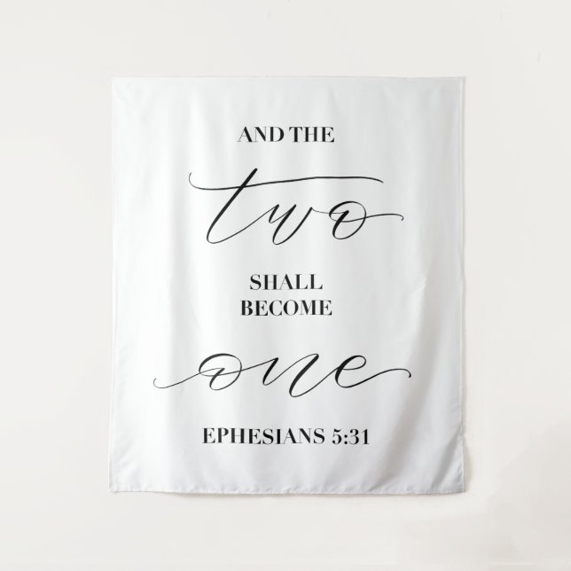 and the two shall become one — wedding tapestry (Front)