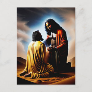 And Then There Was Man Black Christian Postcard