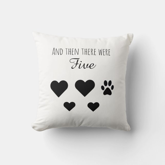 And then there were Five Throw Pillow (Front)