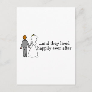 And They Lived Happily Ever After Bride and Groom Postcard