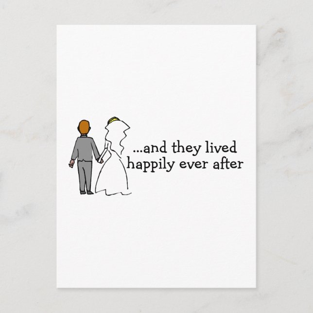 And They Lived Happily Ever After Bride and Groom Postcard (Front)