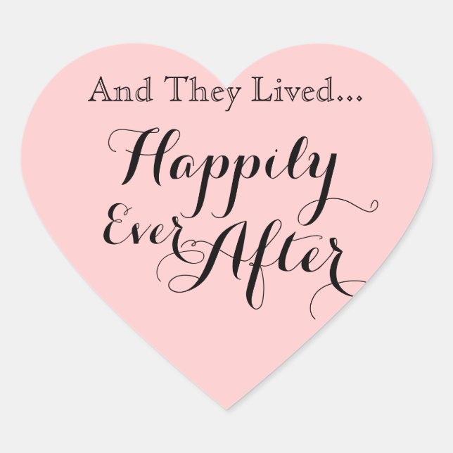 And They Lived Happily Ever After Heart Stickers (Front)