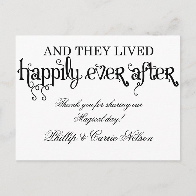 And they lived happily ever after postcard (Front)