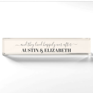 And they lived happily ever after wedding nameplate