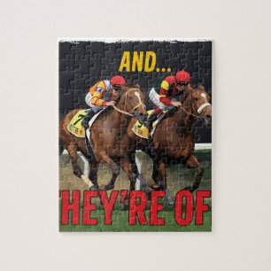 and They're Off Horse Racing Jockey Jigsaw Puzzle