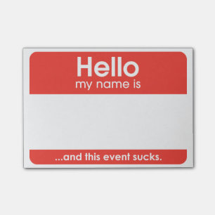 … and this event sucks. post-it