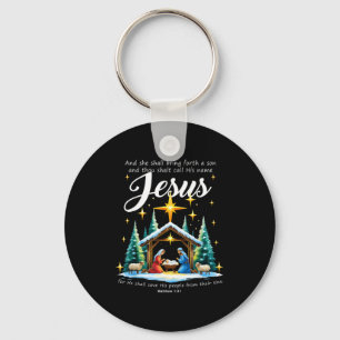 And Thou Shalt Call His Name Jesus Nativity Christ Keychain